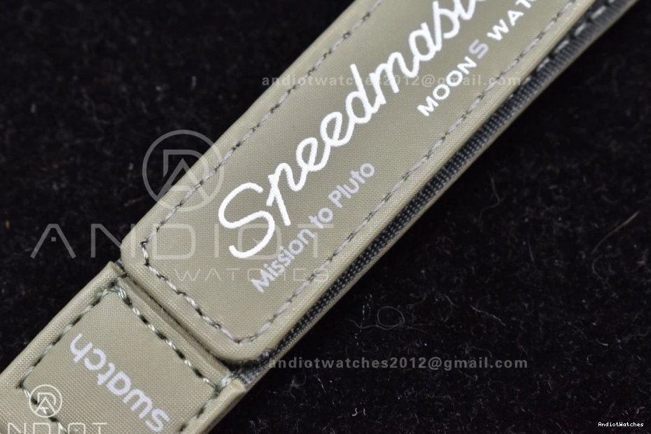 to Strap Omega Moonwatch Mission Pluto GoodFit Swatch Quartz Bioceramic 1182 on Nylon x 0316